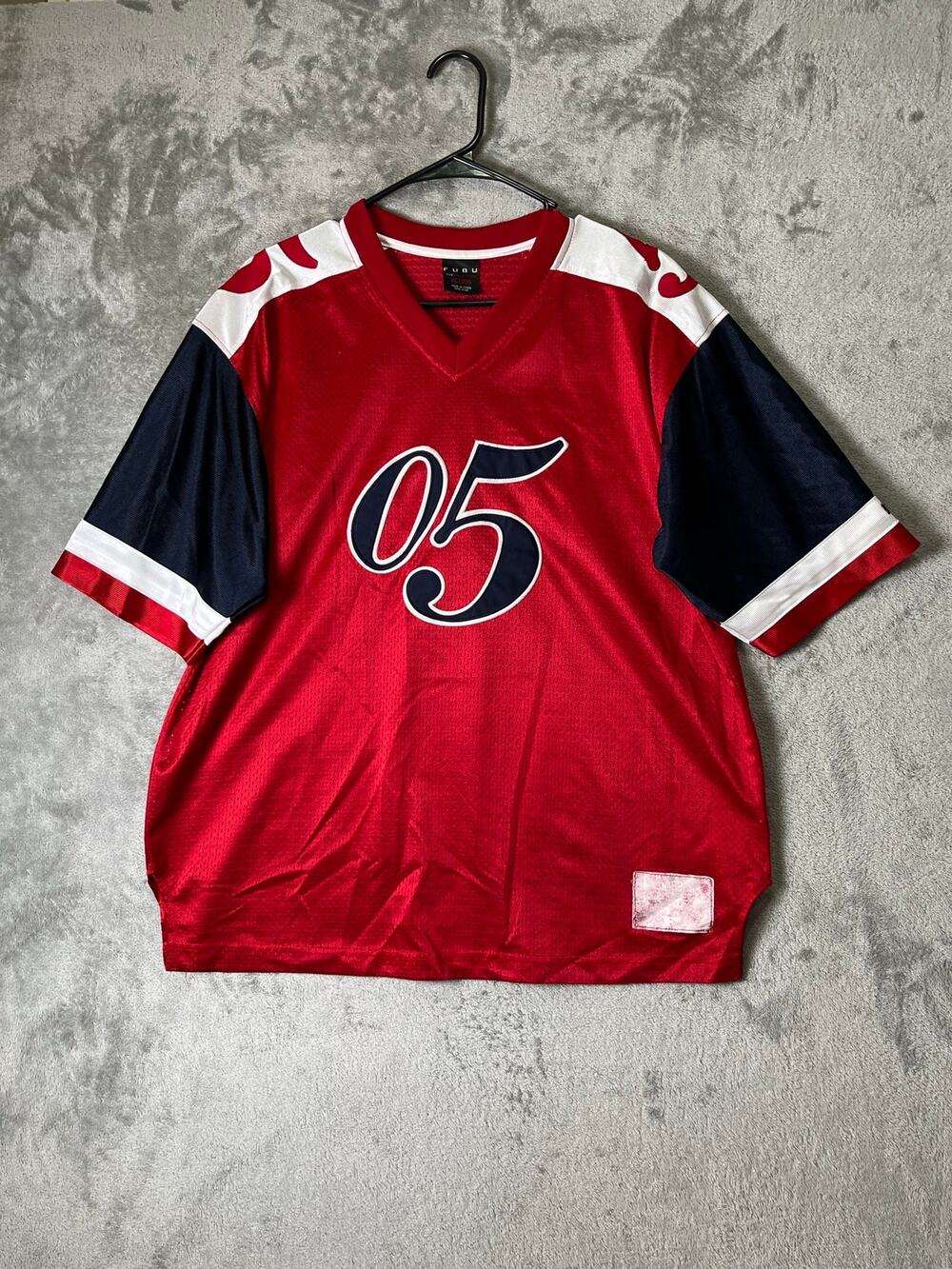 FUBU The Collection Athletic 05 Mesh Vintage Jersey Shirt Red Blue Size Large